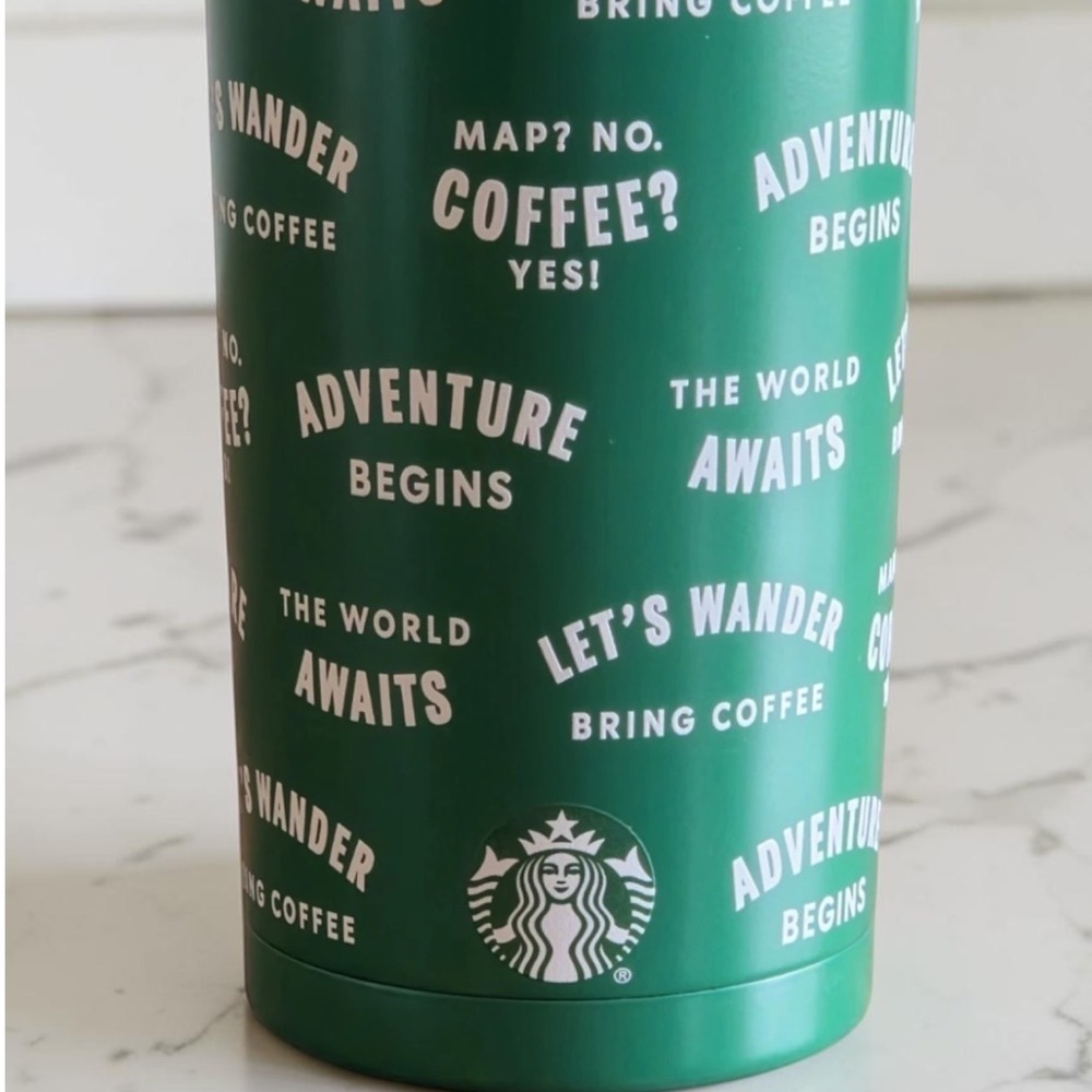 Starbucks 2026 Limited Edition Road Trip Dual Lid Green Letter SS 20oz Tumbler - Picture 2 of 5